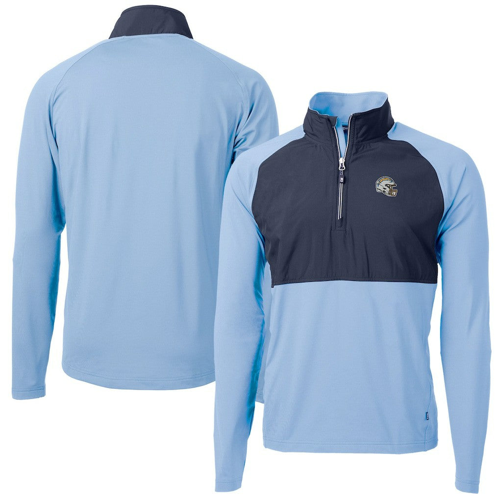 Los Angeles Chargers Cutter & Buck Helmet Adapt Eco Knit Hybrid Recycled Quarter-Zip Pullover Top | NFL Online