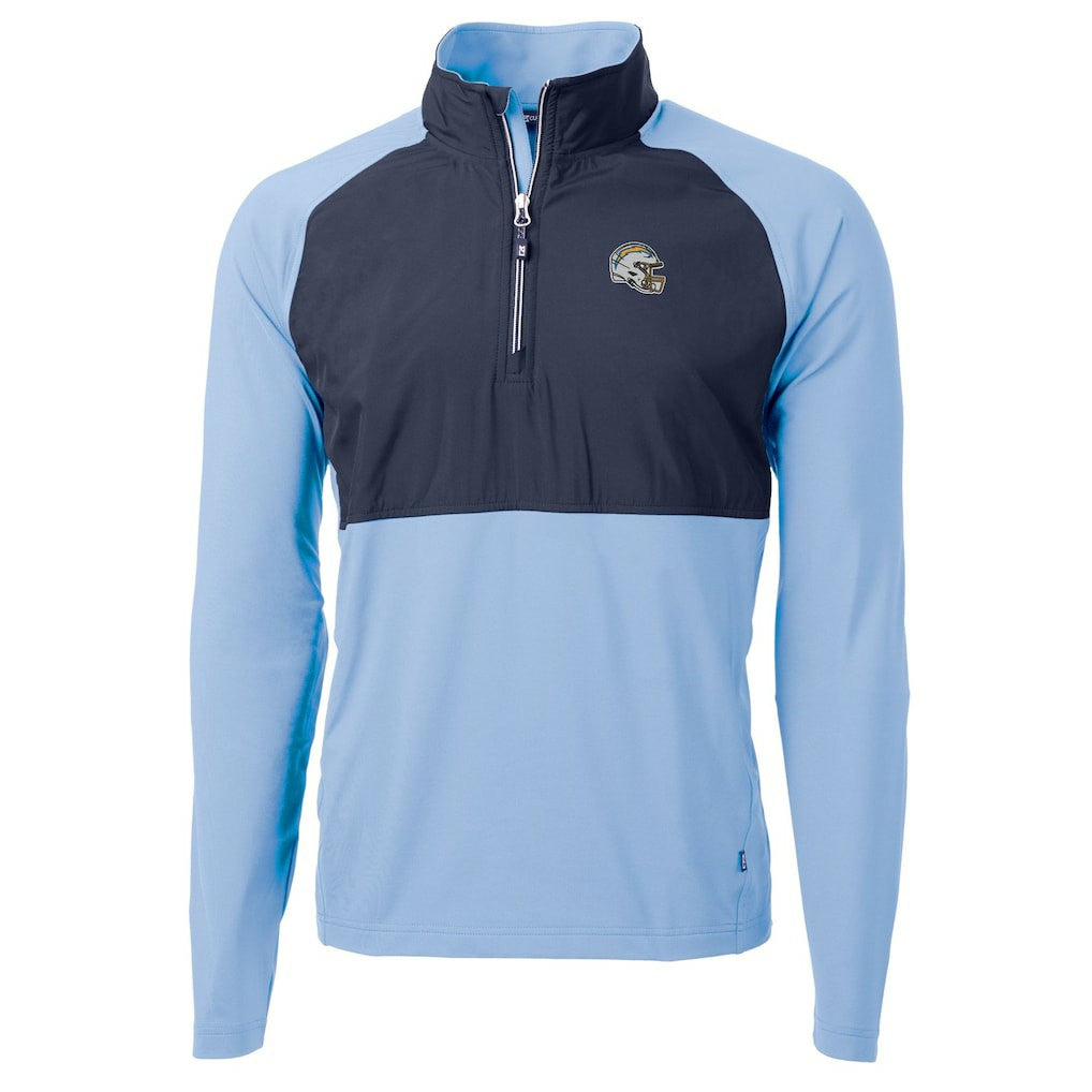 Los Angeles Chargers Cutter & Buck Helmet Adapt Eco Knit Hybrid Recycled Quarter-Zip Pullover Top | NFL Online