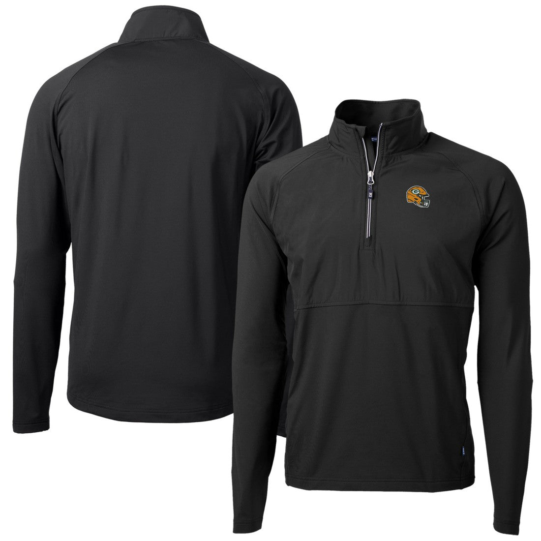 Green Bay Packers Cutter & Buck Helmet Adapt Eco Knit Hybrid Recycled Quarter-Zip Pullover Top | NFL Sale