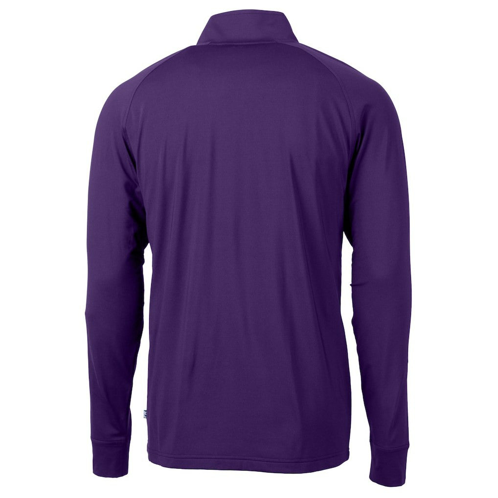 Minnesota Vikings Cutter & Buck Helmet Adapt Eco Knit Stretch Recycled Quarter-Zip Pullover Top | NFL Discount