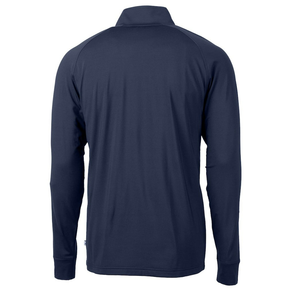Chicago Bears Cutter & Buck Helmet Adapt Eco Knit Stretch Recycled Quarter-Zip Pullover Top | NFL Hot