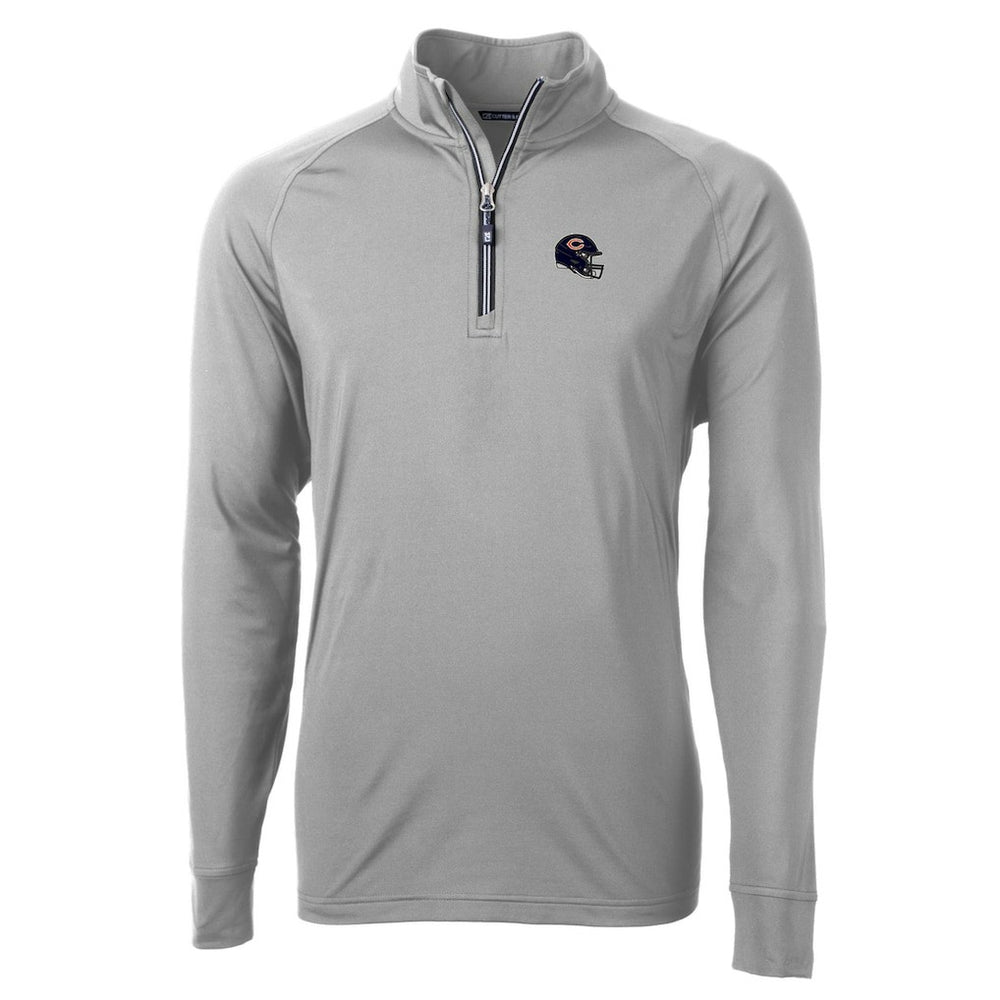 Chicago Bears Cutter & Buck Helmet Adapt Eco Knit Stretch Recycled Quarter-Zip Pullover Top | NFL Online