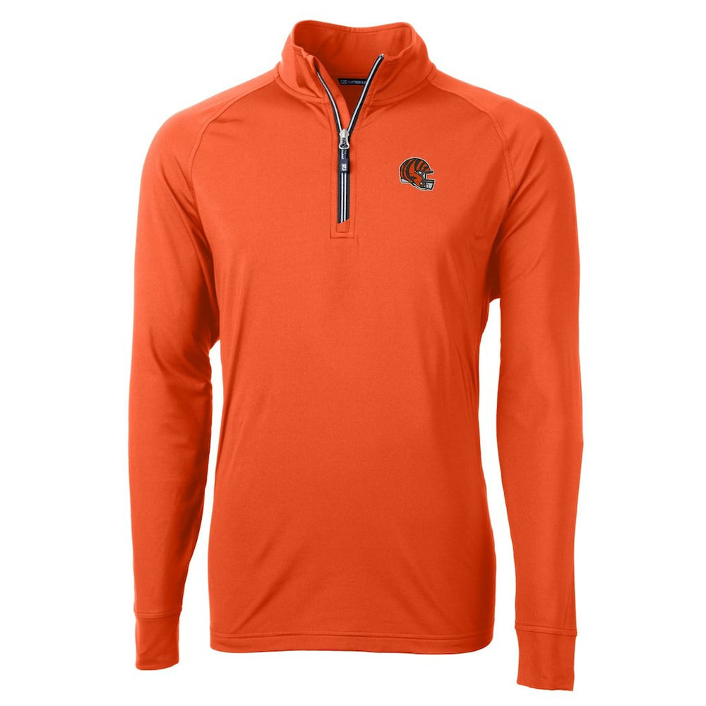 Cincinnati Bengals Cutter & Buck Helmet Adapt Eco Knit Stretch Recycled Quarter-Zip Pullover Top | NFL On sale