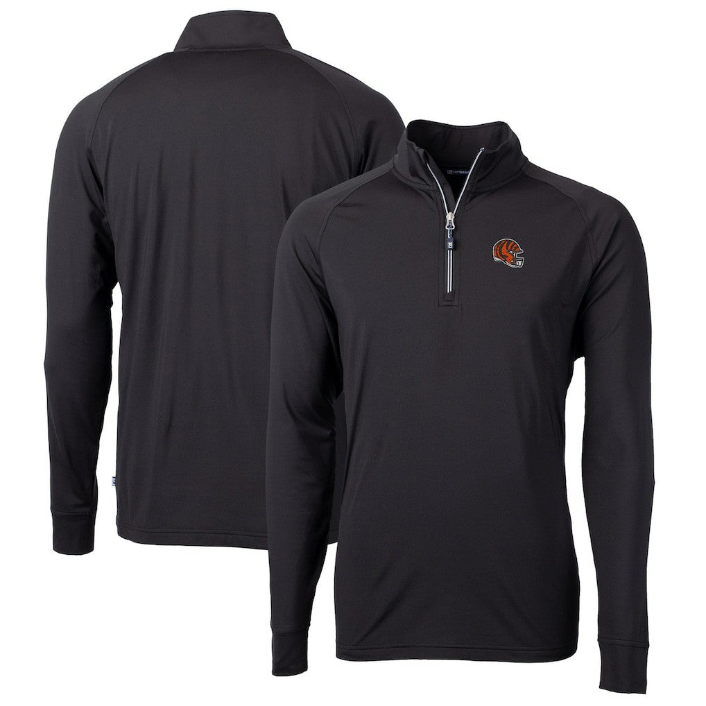 Cincinnati Bengals Cutter & Buck Helmet Adapt Eco Knit Stretch Recycled Quarter-Zip Pullover Top | NFL On sale