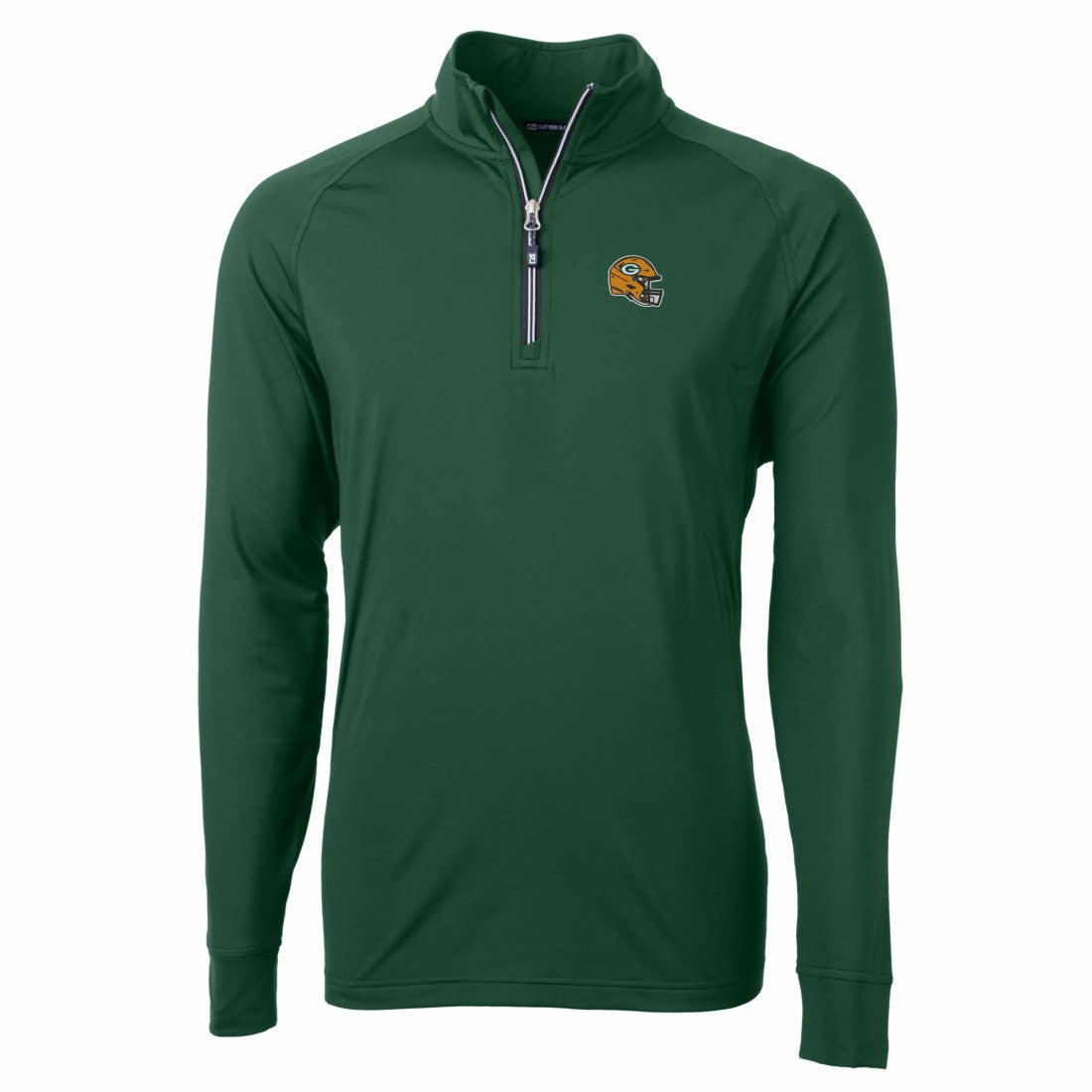 Green Bay Packers Cutter & Buck Helmet Adapt Eco Knit Stretch Recycled Quarter-Zip Pullover Top | NFL Discount