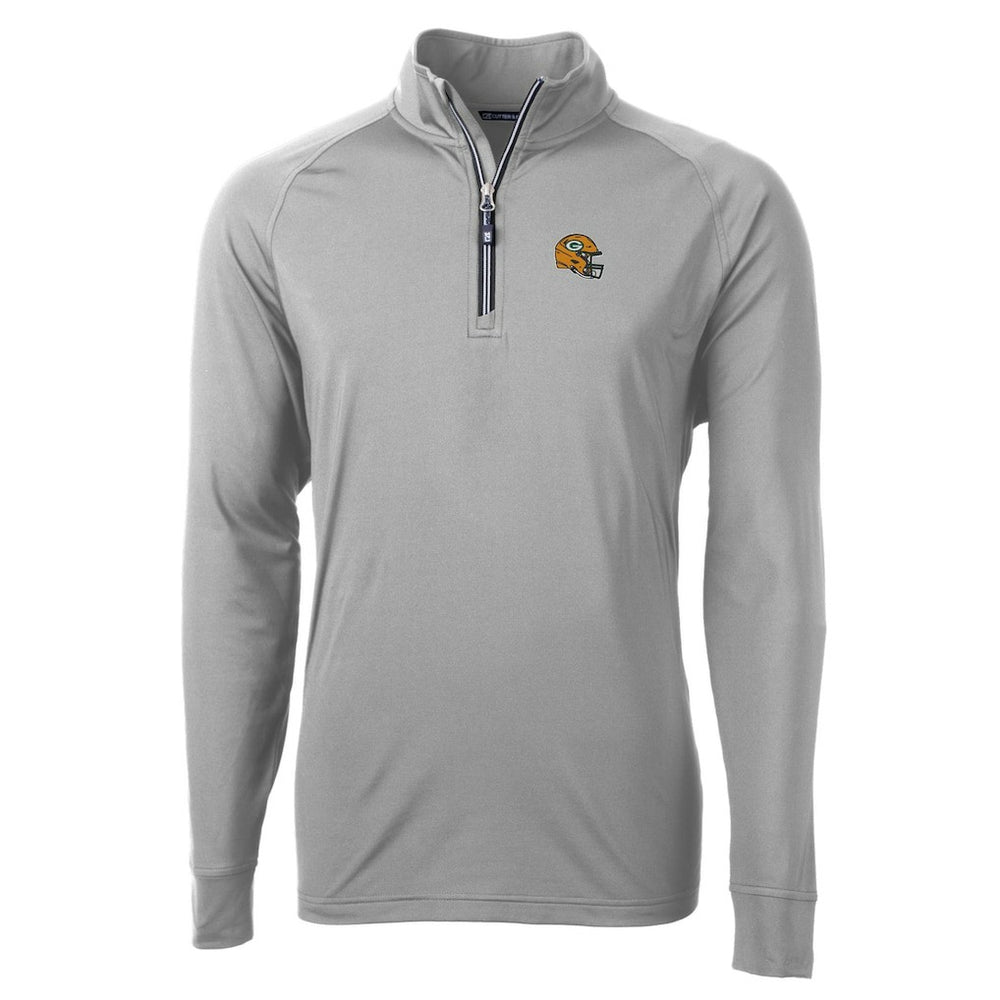 Green Bay Packers Cutter & Buck Helmet Adapt Eco Knit Stretch Recycled Quarter-Zip Pullover Top | NFL Outlet