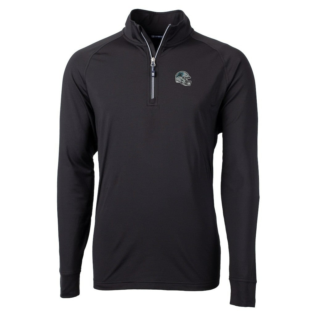 Carolina Panthers Cutter & Buck Helmet Adapt Eco Knit Stretch Recycled Quarter-Zip Pullover Top | NFL Sale