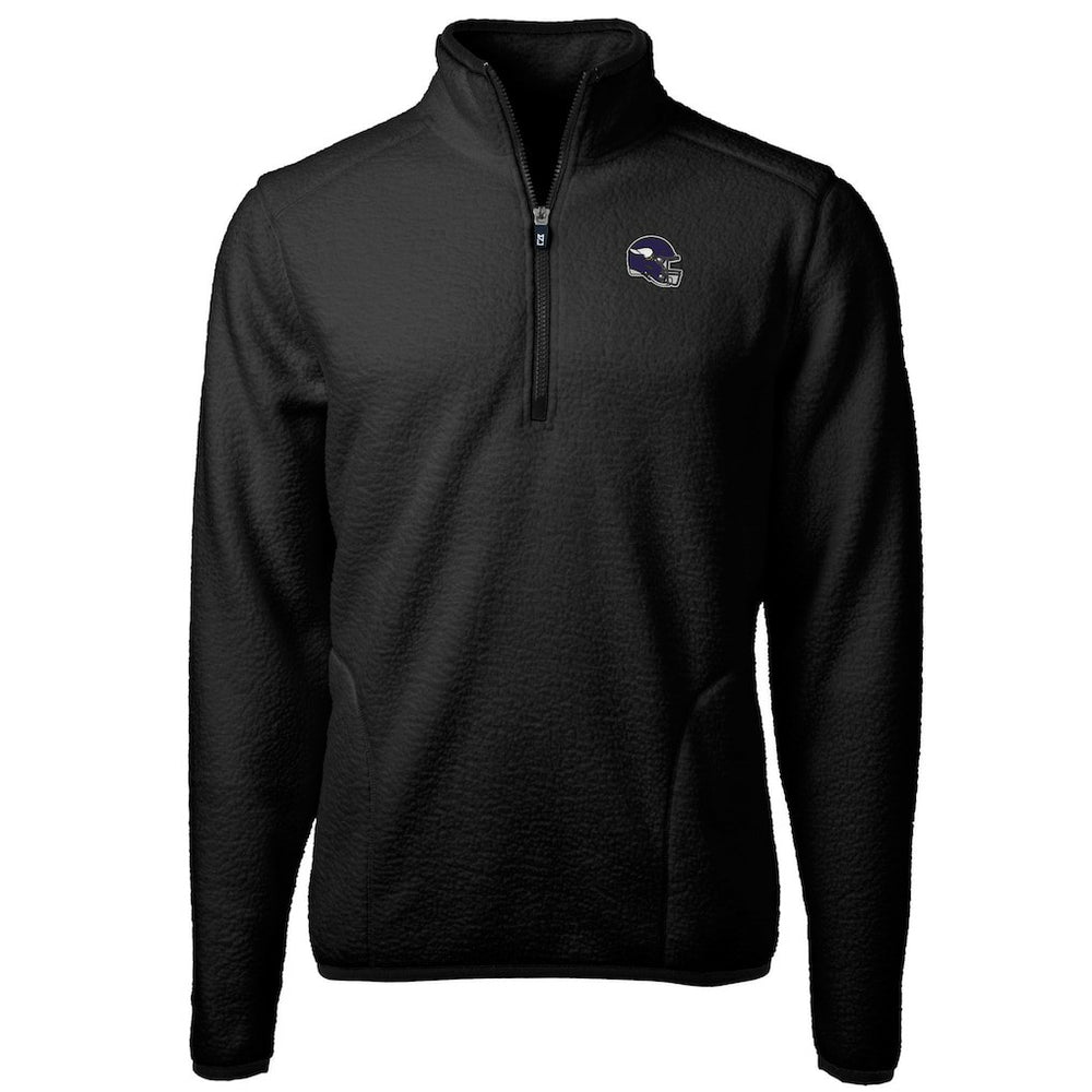 Minnesota Vikings Cutter & Buck Helmet Cascade Eco Sherpa Fleece Quarter-Zip Pullover Jacket | NFL Hot