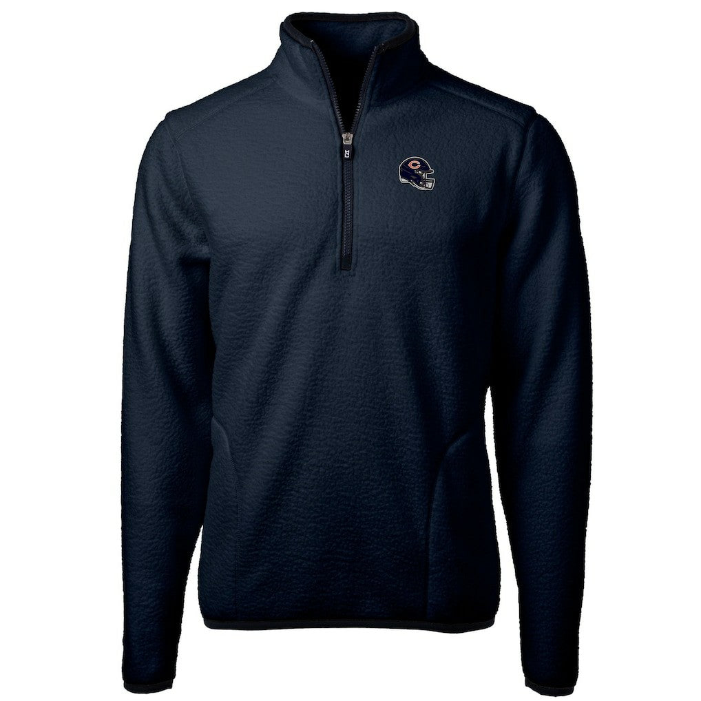 Chicago Bears Cutter & Buck Helmet Cascade Eco Sherpa Fleece Quarter-Zip Pullover Jacket | NFL Outlet