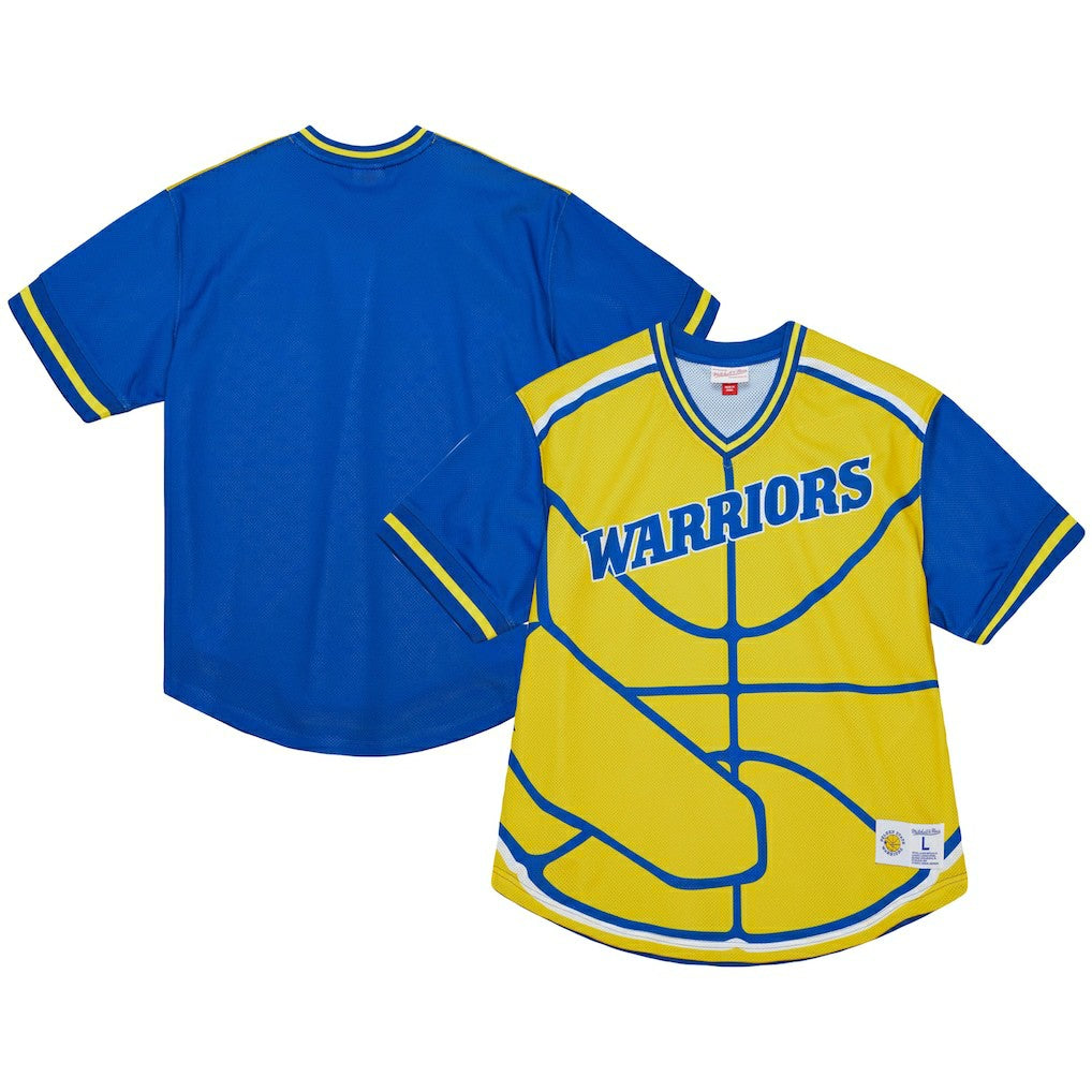 Gold Golden State Warriors Jumbotron 3.0 Mesh V-Neck T-Shirt sale | NBA