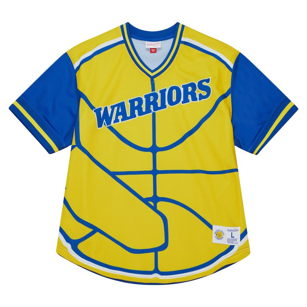 Gold Golden State Warriors Jumbotron 3.0 Mesh V-Neck T-Shirt sale | NBA