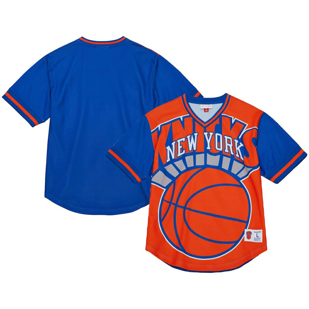 Orange New York Knicks Jumbotron 3.0 Mesh V-Neck T-Shirt | NBA