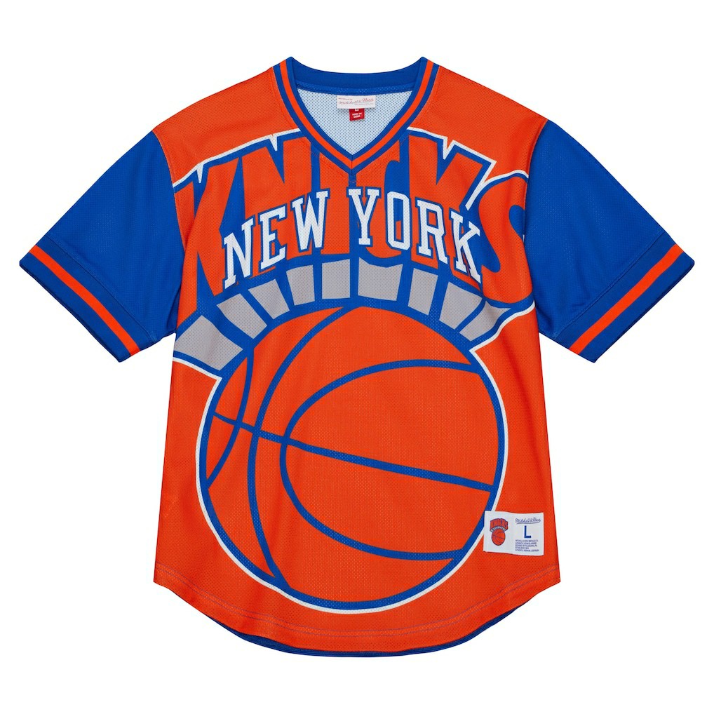 Orange New York Knicks Jumbotron 3.0 Mesh V-Neck T-Shirt | NBA