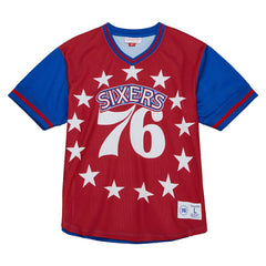 Red Philadelphia 76ers Jumbotron 3.0 Mesh V-Neck T-Shirt | NBA