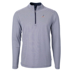 Atlanta Braves Cutter & Buck Americana Logo Big & Tall Virtue Eco Pique Recycled Quarter-Zip Pullover Top - MLB Pullover