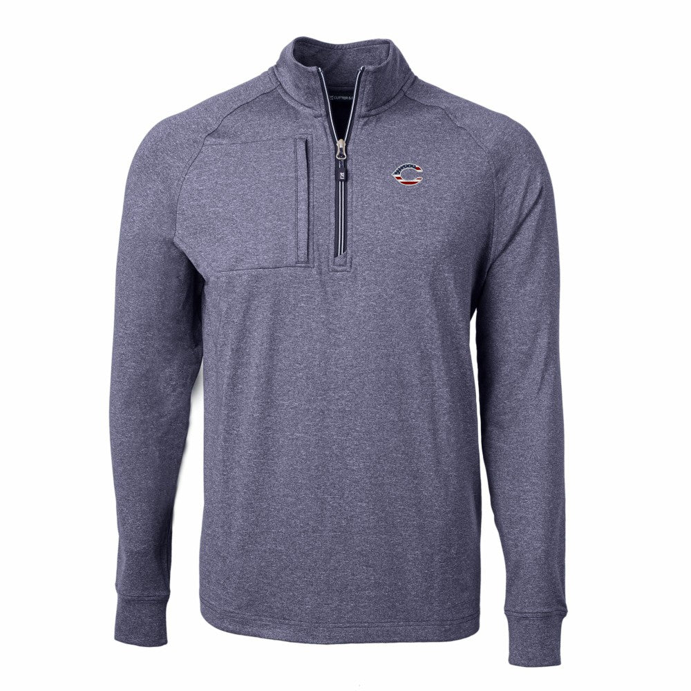 Cincinnati Reds Cutter & Buck Americana Logo Big & Tall Adapt Eco Knit Stretch Recycled Quarter-Zip Pullover Top - MLB Pullover