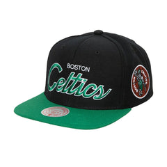 Black Boston Celtics Hardwood Classics MVP Team Script 2.0 Snapback Hat | NBA