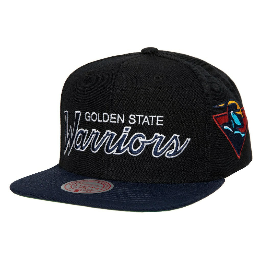 Black Golden State Warriors Hardwood Classics MVP Team Script 2.0 Snapback Hat sale | NBA