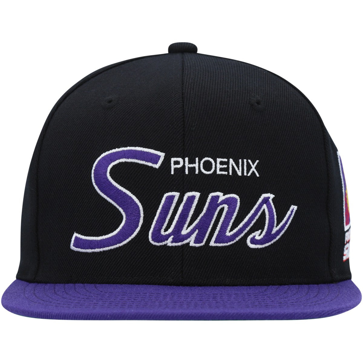 Black Phoenix Suns Hardwood Classics MVP Team Script 2.0 Snapback Hat | NBA