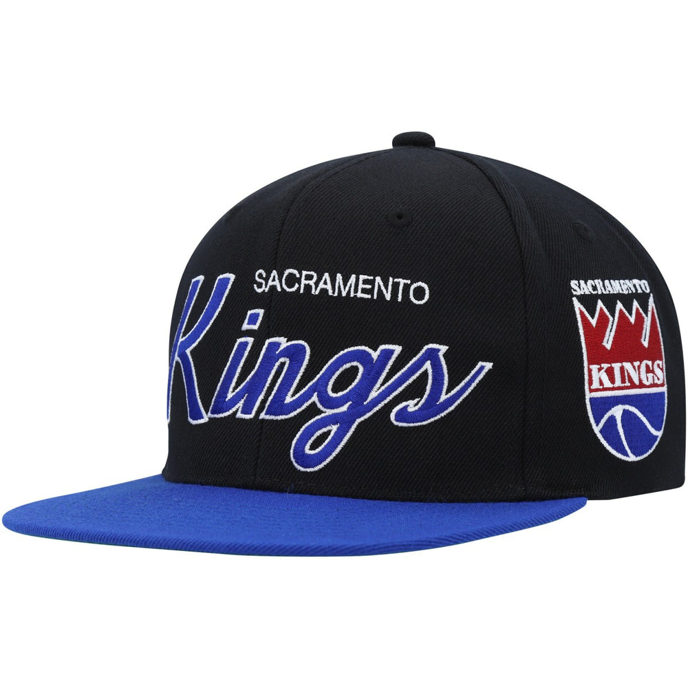 Black Sacramento Kings Hardwood Classics MVP Team Script 2.0 Snapback Hat | NBA
