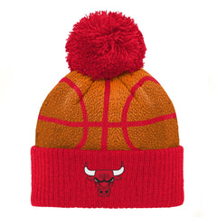 Red Chicago Bulls Preschool Basketball Head Cuffed Knit Hat with Pom | NBA