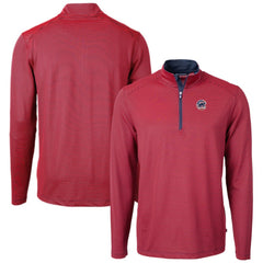 Chicago Cubs Cutter & Buck Americana Logo Virtue Eco Pique Stripe Recycled Quarter-Zip Pullover Top - MLB Pullover