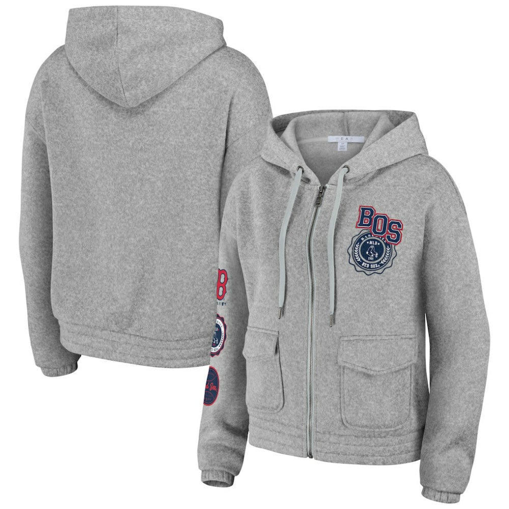 Boston Red Sox WEAR by Erin Andrews Women's Full-Zip Hoodie - MLB Hoodies