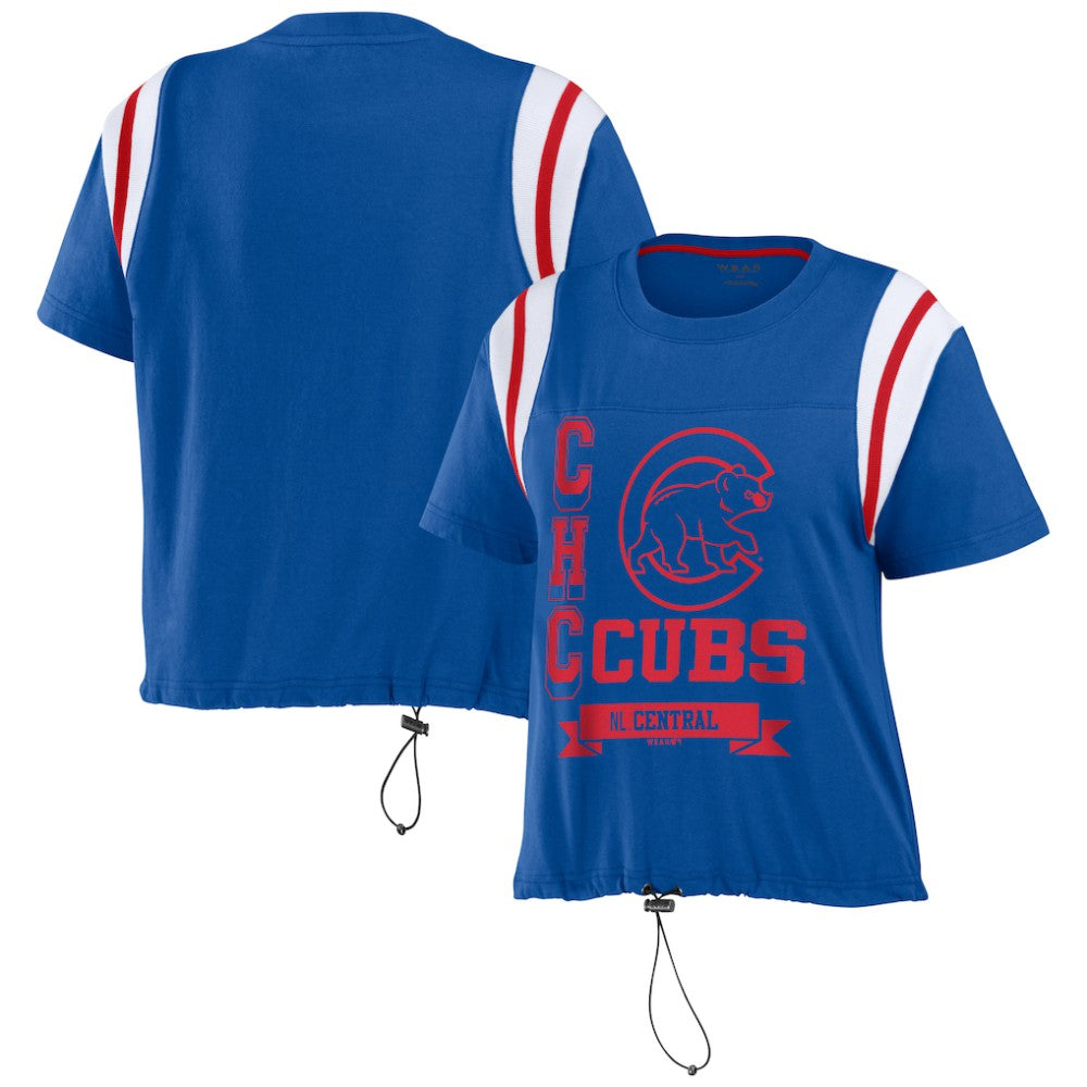 Chicago Cubs WEAR by Erin Andrews Women's Cinched Colorblock T-Shirt - MLB T-shirts