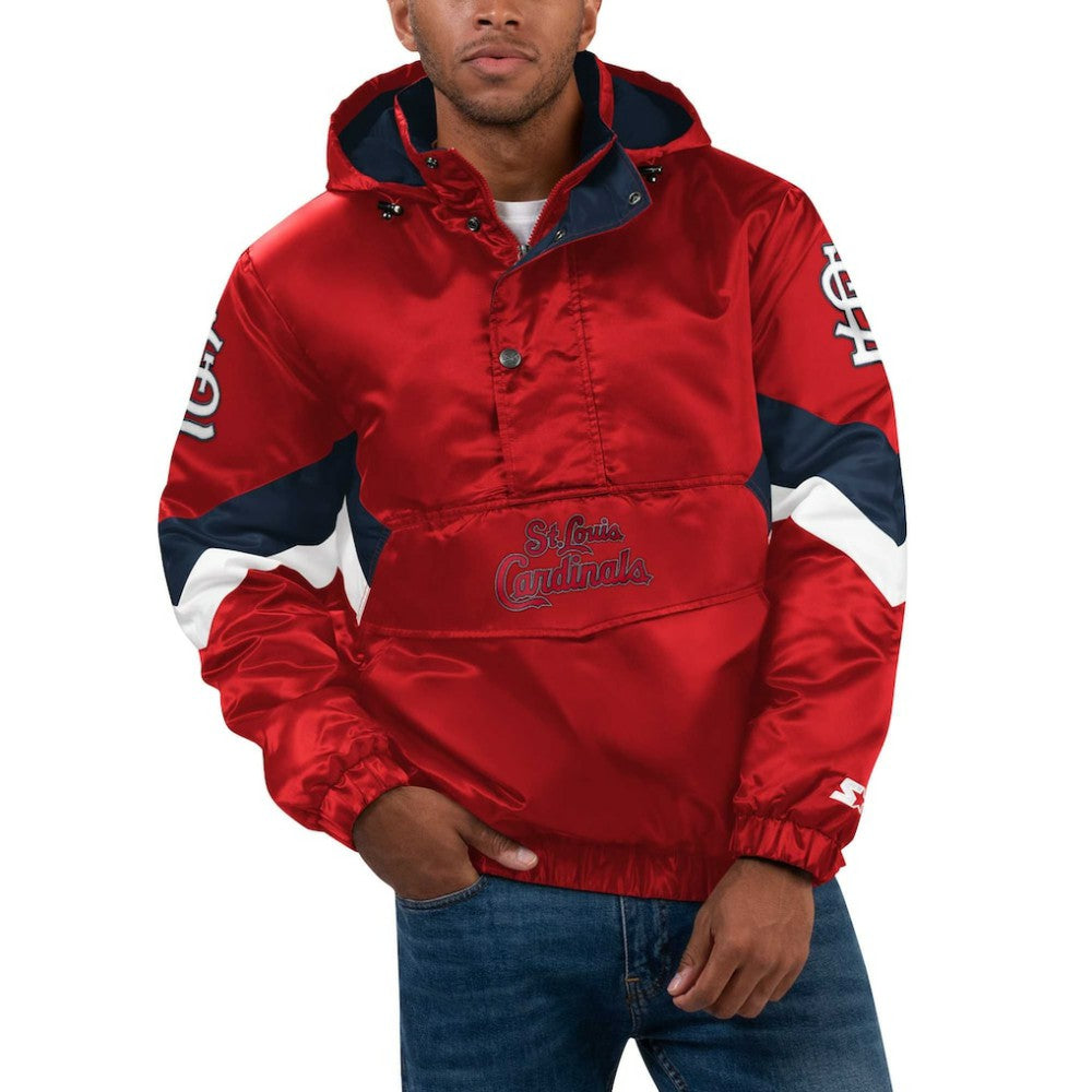 St. Louis Cardinals Starter Force Play II Half-Zip Hooded Jacket - MLB Jackets