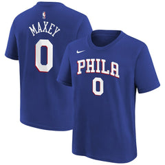 Royal Tyrese Maxey Philadelphia 76ers Youth Icon Name & Number T-Shirt | NBA
