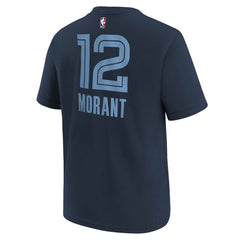 Navy Ja Morant Memphis Grizzlies Youth Icon Name & Number T-Shirt | NBA