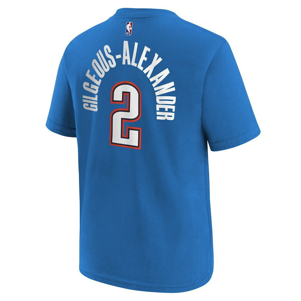 Blue Shai Gilgeous-Alexander Oklahoma City Thunder Youth Icon Name & Number T-Shirt | NBA