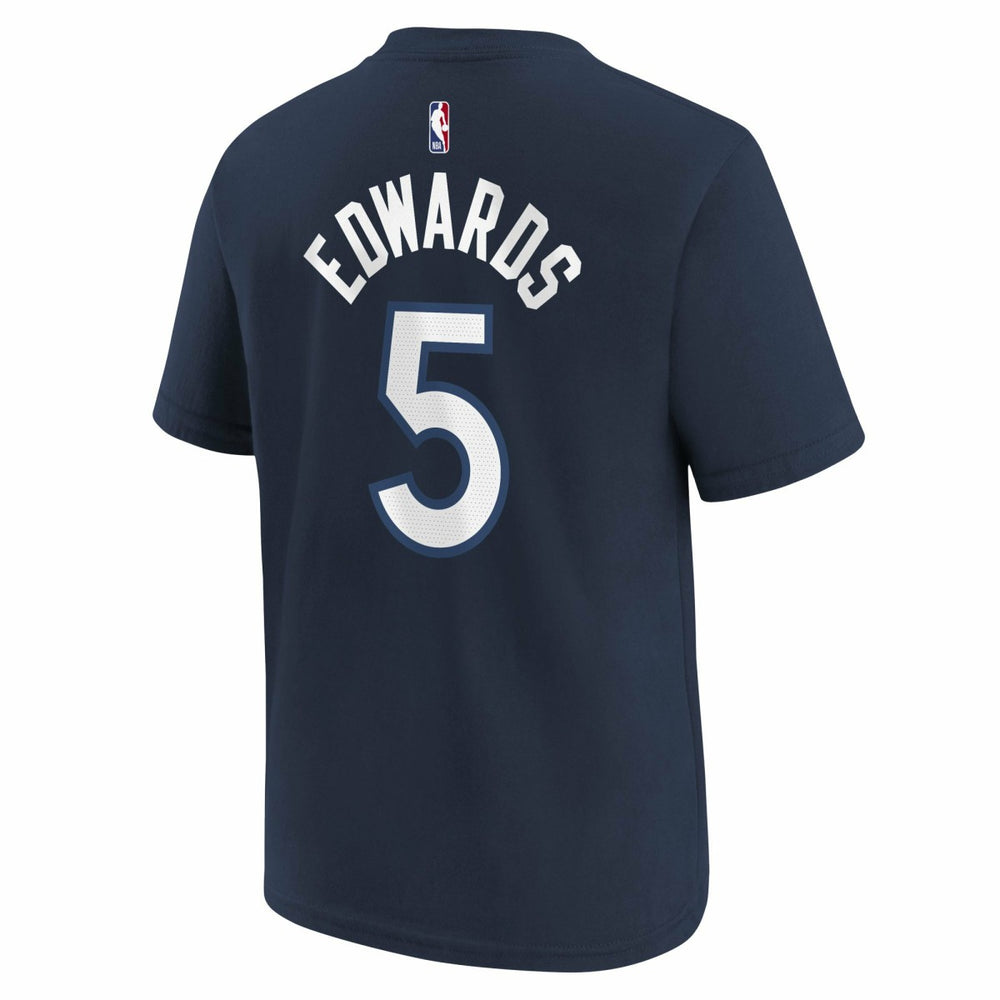 Navy Anthony Edwards Minnesota Timberwolves Youth Icon Name & Number T-Shirt | NBA