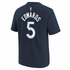 Navy Anthony Edwards Minnesota Timberwolves Youth Icon Name & Number T-Shirt | NBA