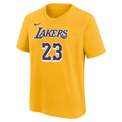Gold LeBron James Los Angeles Lakers Youth Icon Name & Number T-Shirt | NBA