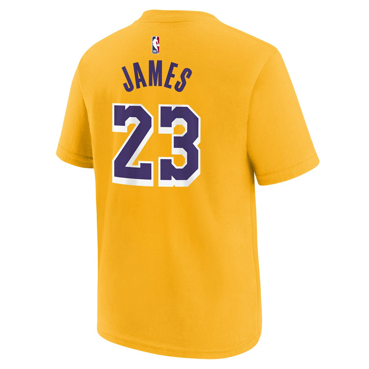 Gold LeBron James Los Angeles Lakers Youth Icon Name & Number T-Shirt | NBA