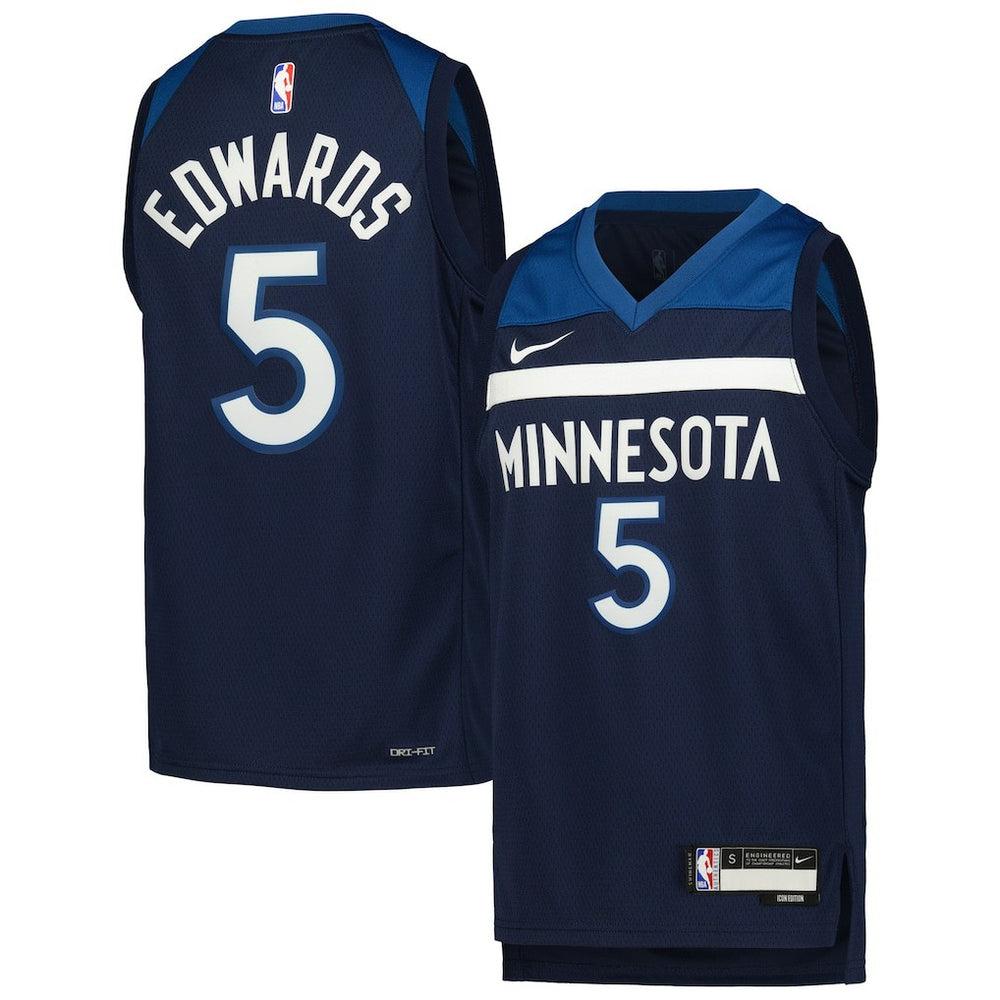 Navy Anthony Edwards Minnesota Timberwolves Youth Swingman Jersey | NBA