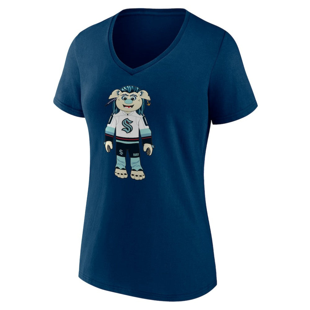 Seattle Kraken Women's Mascot Buoy V-Neck T-Shirt -  NHL T-shirts