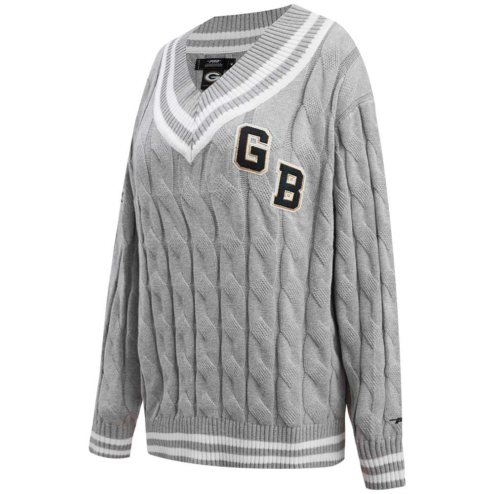 Green Bay Packers Pro Standard Women's Prep V-Neck Pullover Sweater | NFL Hot