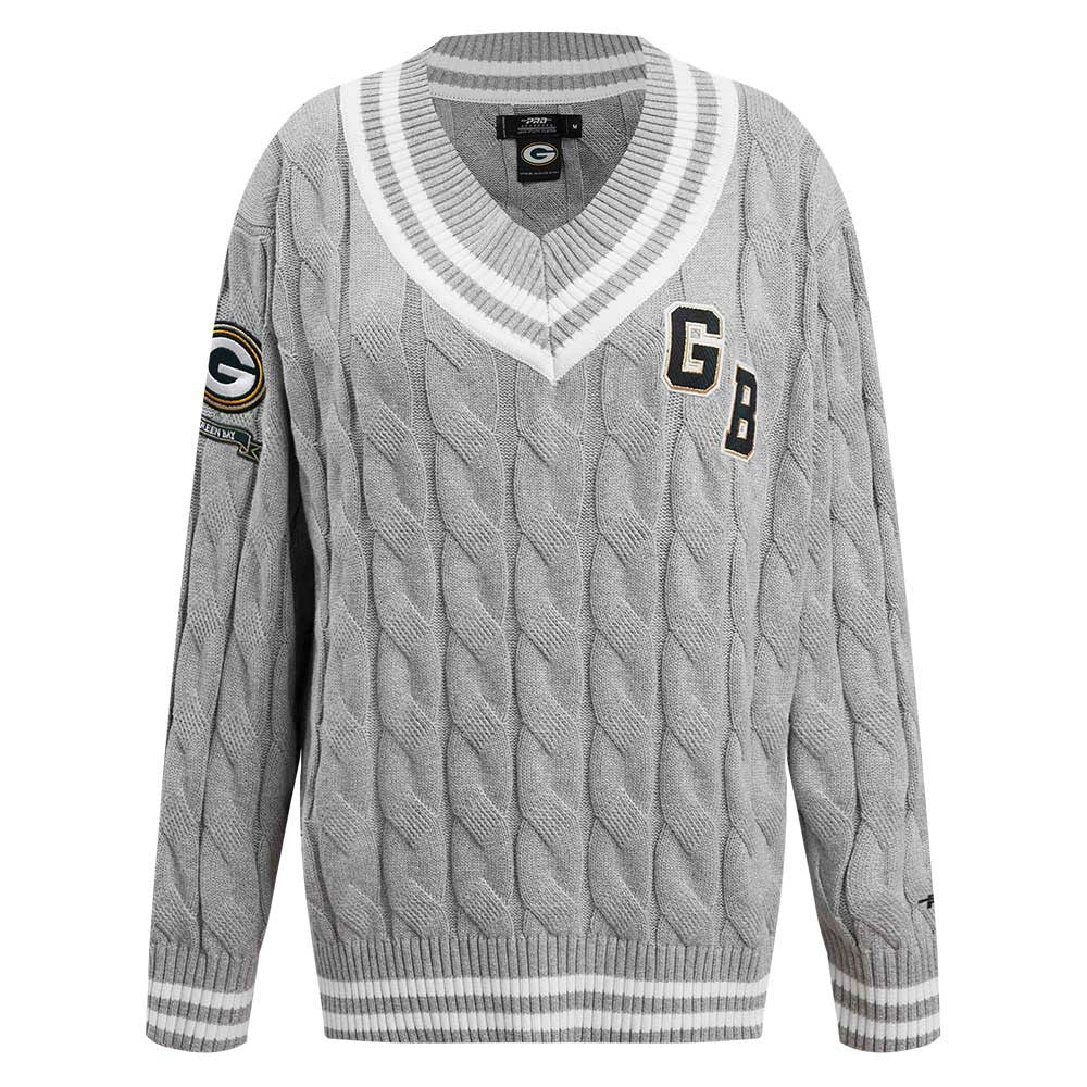 Green Bay Packers Pro Standard Women's Prep V-Neck Pullover Sweater | NFL Hot