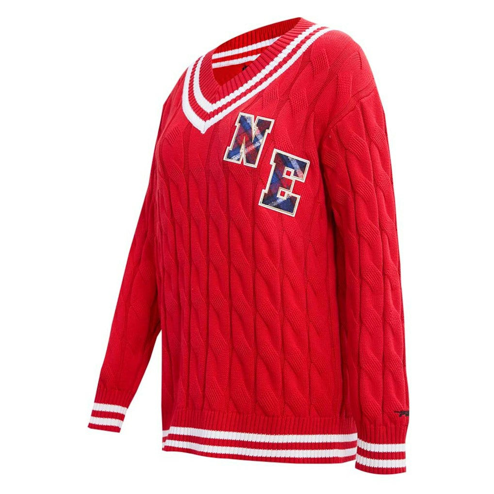New England Patriots Pro Standard Women's Prep V-Neck Pullover Sweater | NFL Outlet