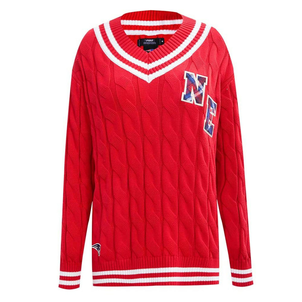 New England Patriots Pro Standard Women's Prep V-Neck Pullover Sweater | NFL Outlet