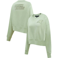 Carolina Panthers Pro Standard Women's Oversized Cropped Neutral Pullover Sweatshirt | NFL Sale