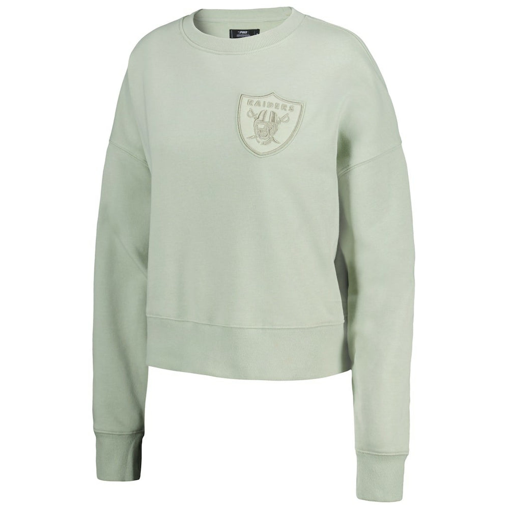 Las Vegas Raiders Pro Standard Women's Oversized Cropped Neutral Pullover Sweatshirt | NFL On sale