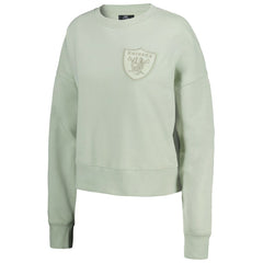 Las Vegas Raiders Pro Standard Women's Oversized Cropped Neutral Pullover Sweatshirt | NFL On sale