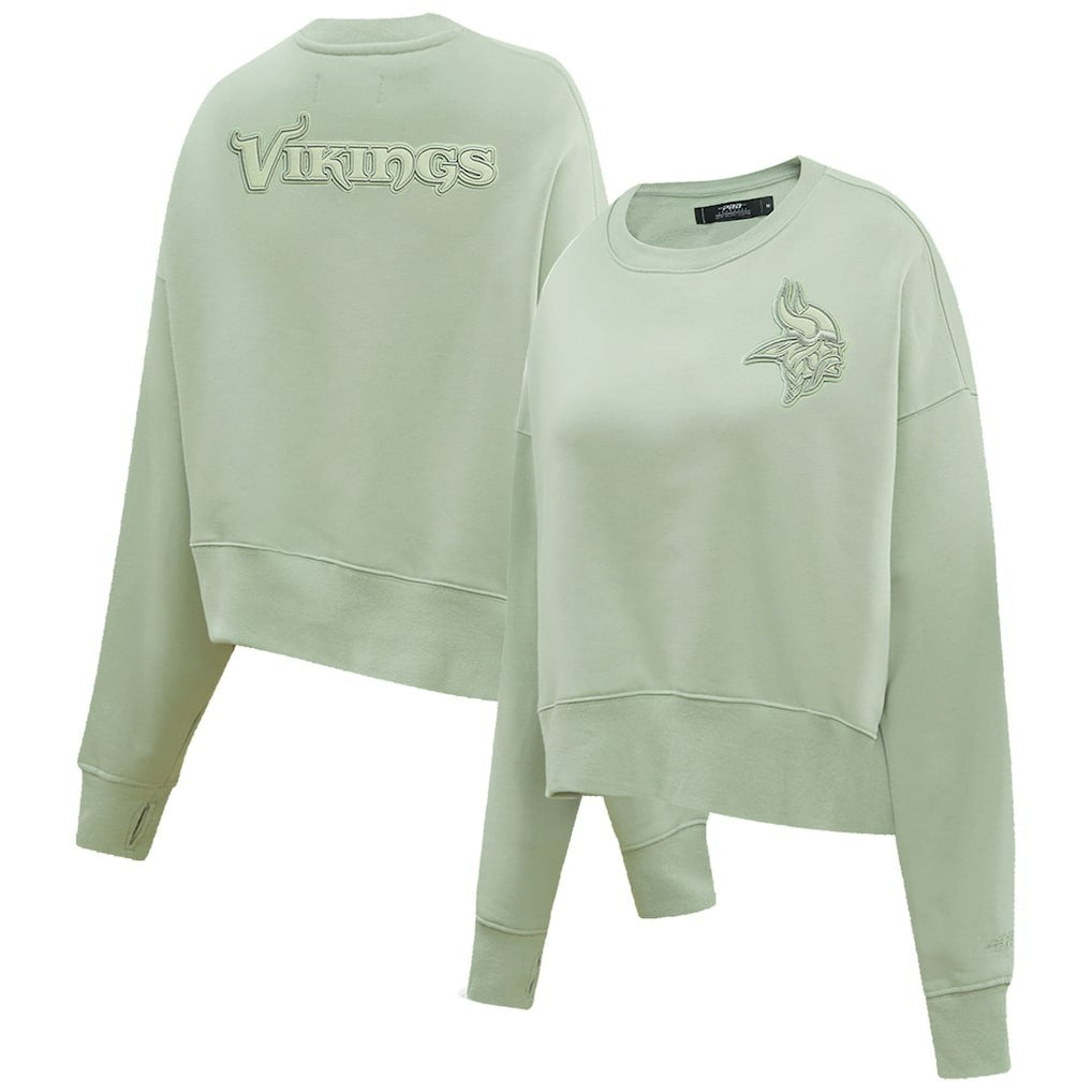 Minnesota Vikings Pro Standard Women's Oversized Cropped Neutral Pullover Sweatshirt | NFL Sale