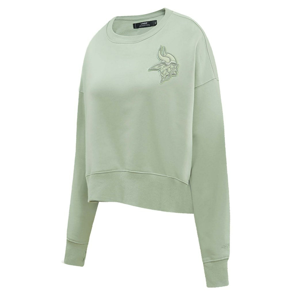 Minnesota Vikings Pro Standard Women's Oversized Cropped Neutral Pullover Sweatshirt | NFL Sale