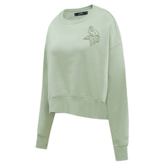 Minnesota Vikings Pro Standard Women's Oversized Cropped Neutral Pullover Sweatshirt | NFL Sale