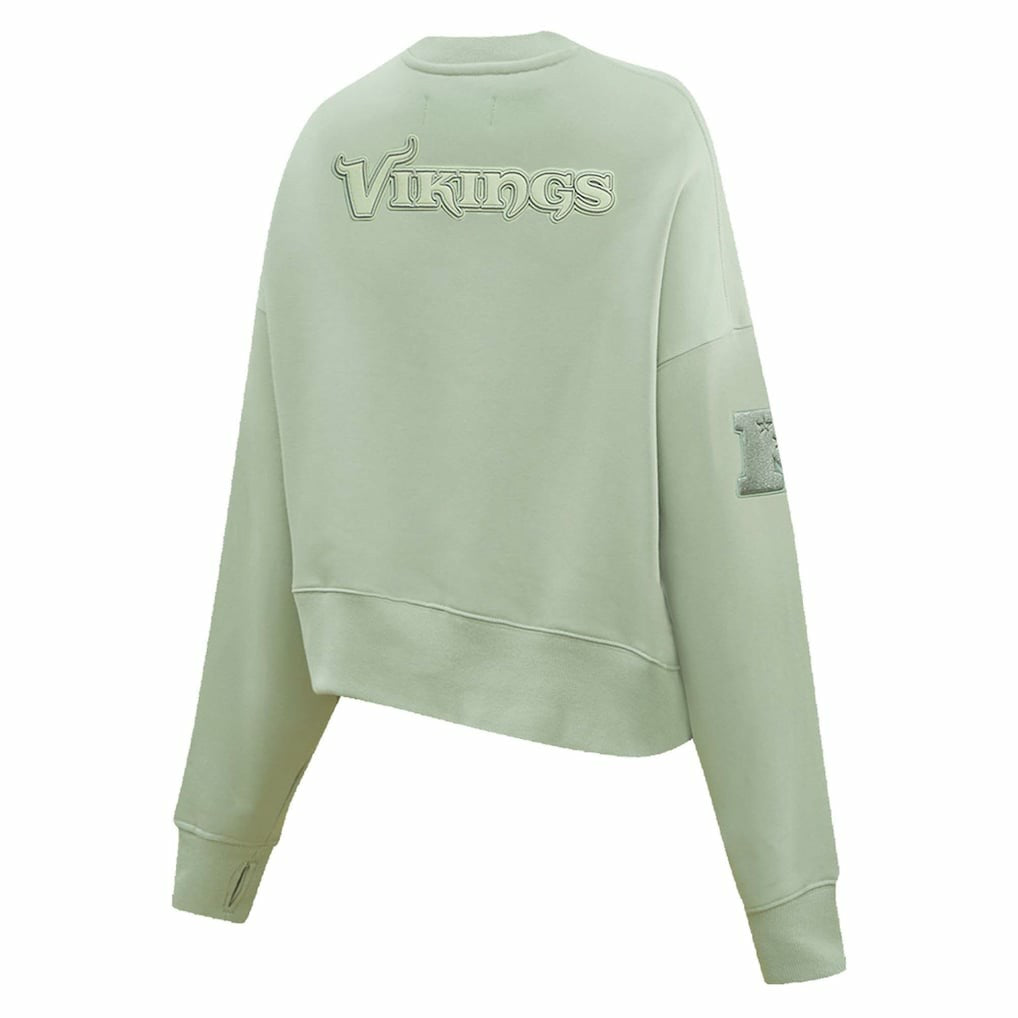 Minnesota Vikings Pro Standard Women's Oversized Cropped Neutral Pullover Sweatshirt | NFL Sale
