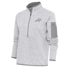 Atlanta Braves Antigua Women's Brushed Metallic Fortune Half-Zip Pullover Jacket - MLB Jackets